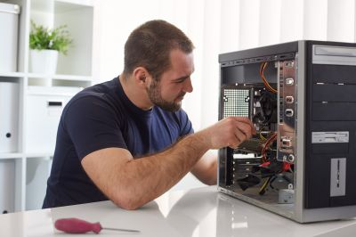 IT Professional Performing Installation